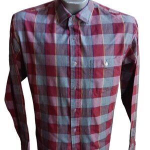 Vintage 1980's Plaid Shirt Mens Medium Gray/Red Checker by excursions